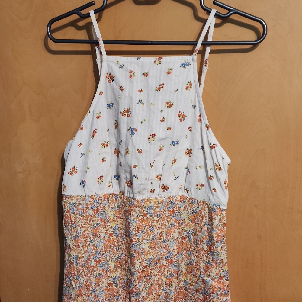 American Eagle Outfitters Floral Mini Dress - White and Orange